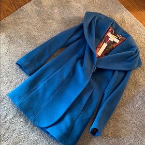 Trina Turk blue vintage style coat NWT